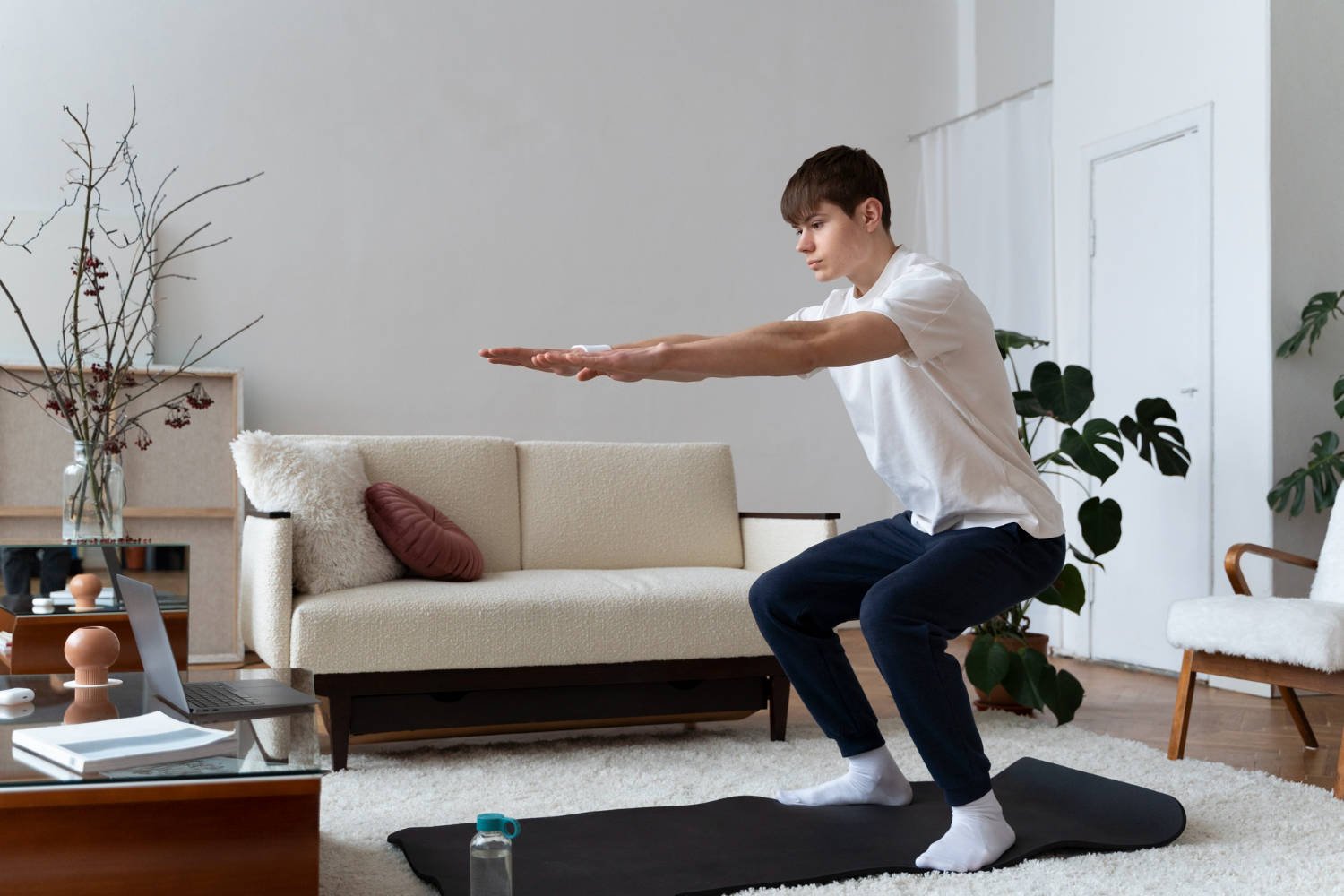 Student exercising